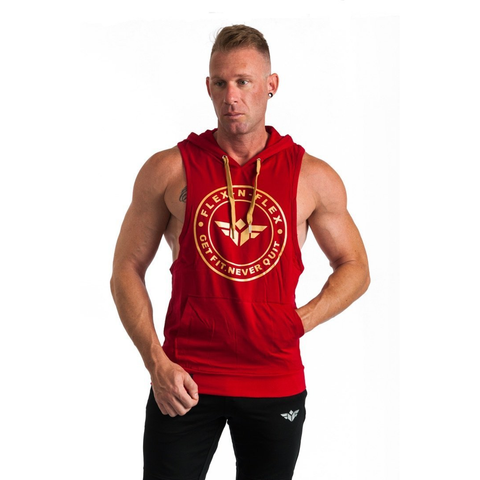 GET FIT NEVER QUIT STRINGER HOODIE