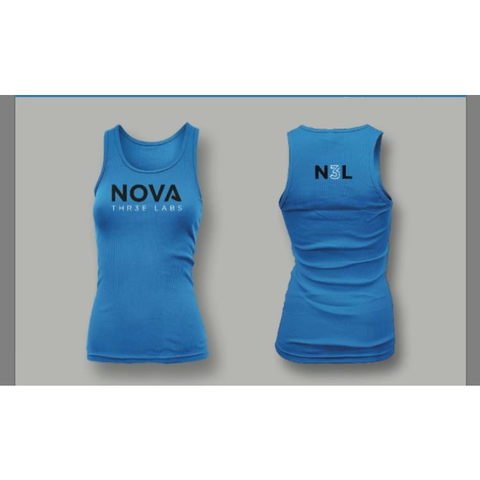 Womens blue Nova 3 Labs tank top