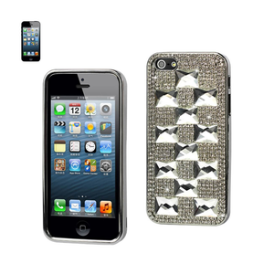 CHAIN DIAMOND CASE FOR IPHONE5 WHITE SQUARE PATTERN WHITE