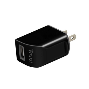 REIKO 1 AMP DUAL COLOR PORTABLE TRAVEL USB ADAPTER CHARGER IN GRAY BLACK