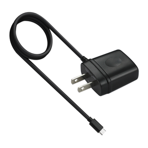 REIKO PORTABLE TYPE C TRAVEL ADAPTER CHARGER WITH BUILT IN CABLE IN BLACK