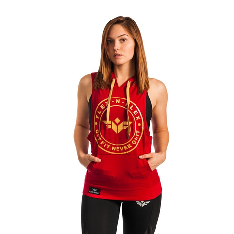 GET FIT NEVER QUIT STRINGER HOODIE
