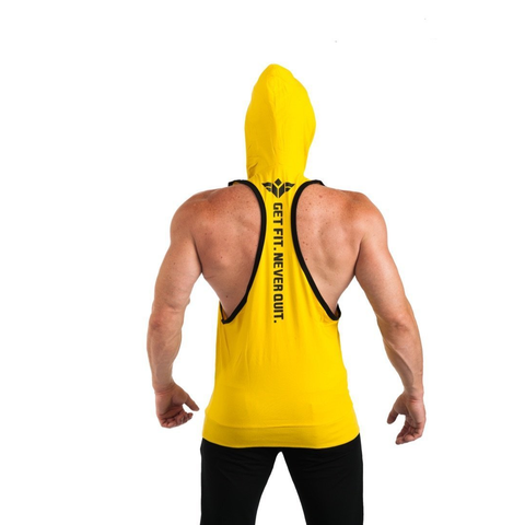 GET FIT NEVER QUIT STRINGER HOODIE