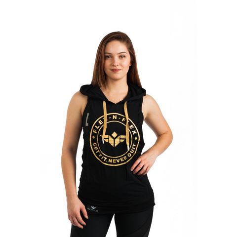 GET FIT NEVER QUIT STRINGER HOODIE