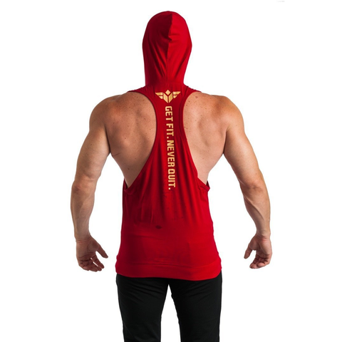 GET FIT NEVER QUIT STRINGER HOODIE