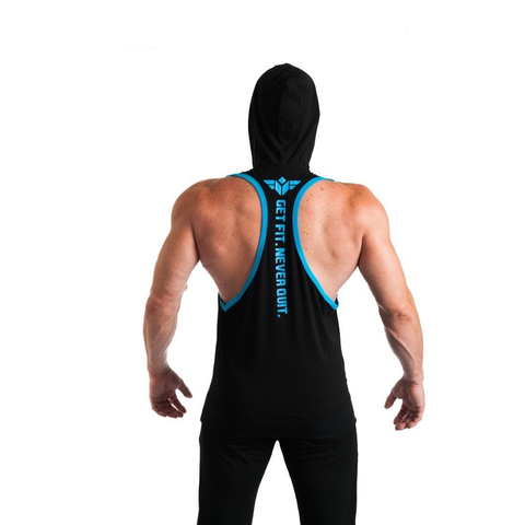 GET FIT NEVER QUIT STRINGER HOODIE