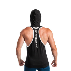 GET FIT NEVER QUIT STRINGER HOODIE