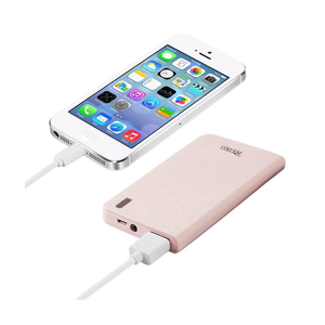 REIKO 5000MAH UNIVERSAL POWER BANK WITH LED LIGHT IN PINK
