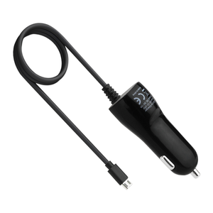 REIKO PORTABLE MICRO USB TRAVEL ADAPTER CHARGER WITH BUILT IN CABLE IN BLACK