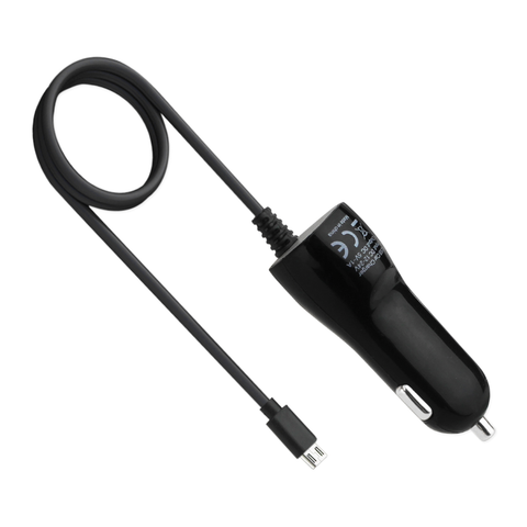 REIKO PORTABLE MICRO USB TRAVEL ADAPTER CHARGER WITH BUILT IN CABLE IN BLACK