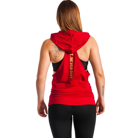 GET FIT NEVER QUIT STRINGER HOODIE