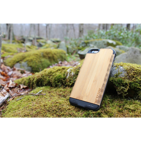 Ultra-Slim Wooden iPhone 8 Charging Battery Case