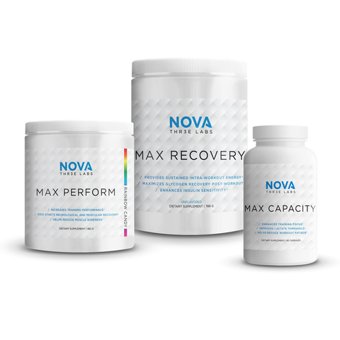Open Prep Stack: (Max Perform(RAINBOW CANDY) / Max Recovery (Mixed Berry) / Max Capacity)