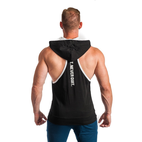 GET FIT NEVER QUIT STRINGER HOODIE