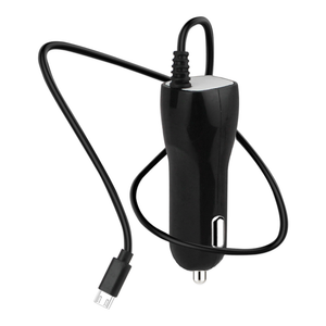 REIKO PORTABLE MICRO USB TRAVEL ADAPTER CHARGER WITH BUILT IN CABLE IN BLACK