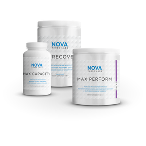 Open Prep Stack: (Max Perform (Grape) / Max Recovery(Mixed Berry) / Max Capacity)