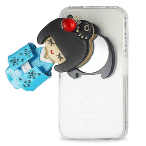 Clear Protector Case With Mirror For Iphone4S Kimono Blue